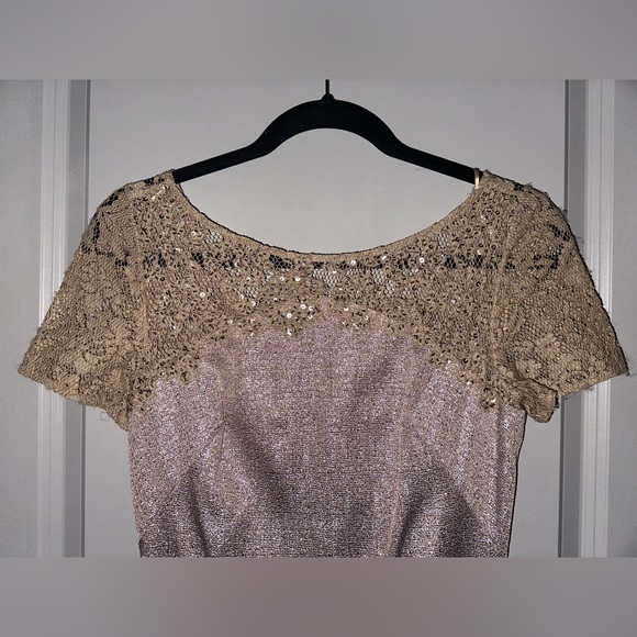 KAY UNGER MET JACQUARD COCKTAIL LACE EMBELLISHED DRESS // SIZE 2 - Picture 4 of 11